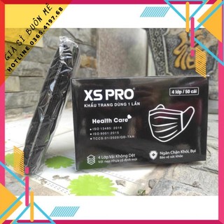 Hộp 50 Khẩu Trang Y Tế XS PRO 4 Lớp Màu Đen Cá Tính -TPS-