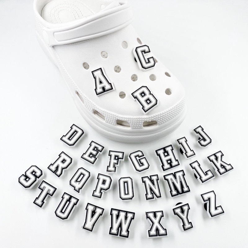 Jibbitz Sticker Gắn Giày Dép Cross Mềm Hình Chữ Cái