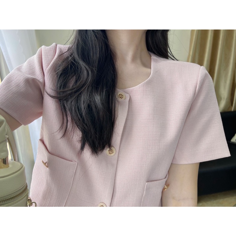 Áo dạ dệt cộc tay phong cách Hàn Quốc