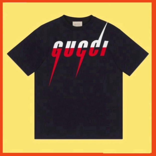Áo Thun Gugci Tia Sét Unisex Tay Lỡ Form Rộng. Áo Phông Phom Rộng Nữ Giá Rẻ In Hình Chữ Màu Sắc Thời Trang