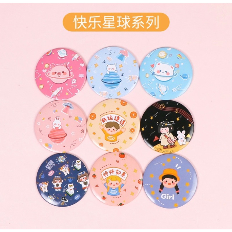 Gương tròn bỏ túi mini hoạt hình dễ thương giao ngẫu nhiên