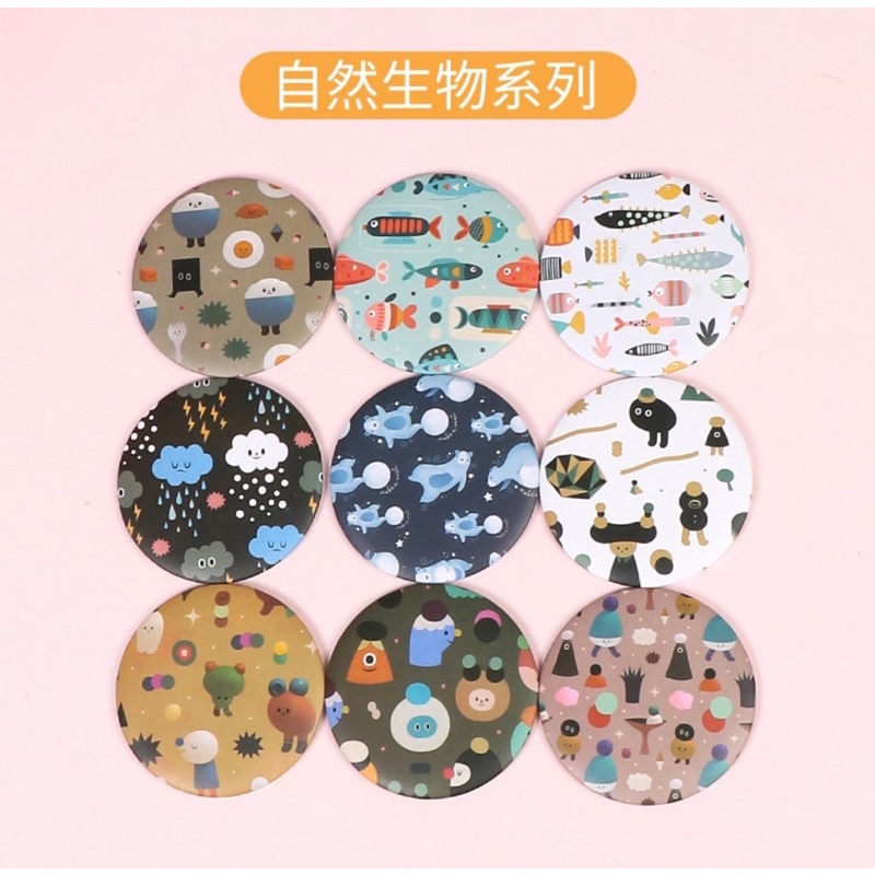 Gương tròn bỏ túi mini hoạt hình dễ thương giao ngẫu nhiên
