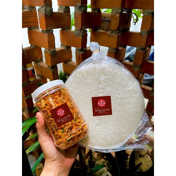 Combo Bánh tráng phơi sương + Muối tôm hành phi loại ngon - Đặc sản Tây Ninh ăn vặt  Hello Oăn Đây