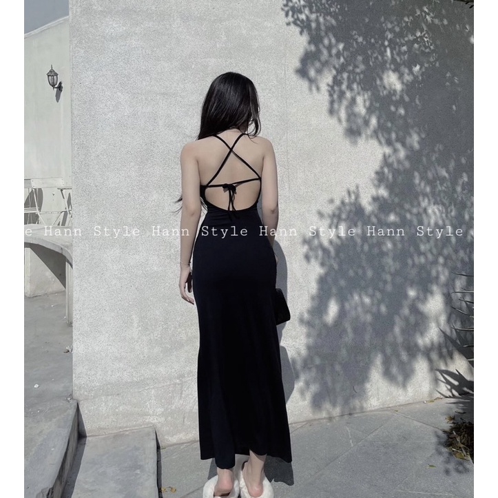 ĐẦM 2 DÂY ĐAN SAU LƯNG DÁNG DÀI