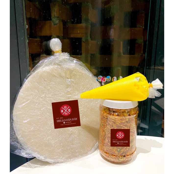 Combo Bánh tráng phơi sương + Muối tôm hành phi loại ngon - Đặc sản Tây Ninh ăn vặt  Hello Oăn Đây