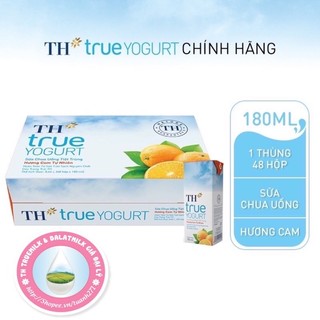 Sữa Chua Uống Tiệt Trùng TH True Yogurt 180ml  Cam/ Dâu/ Việt Quất (48 hộp)