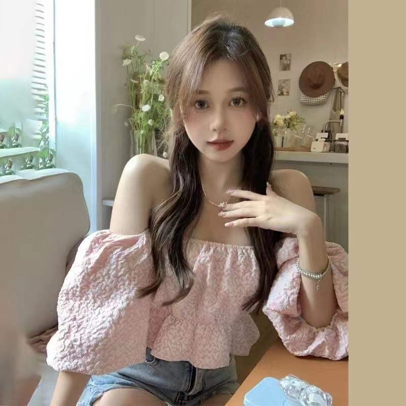 ÁO TRỄ VAI DÁNG NGẮN MÀU HỒNG MẶC ĐƯỢC 2 KIỂU