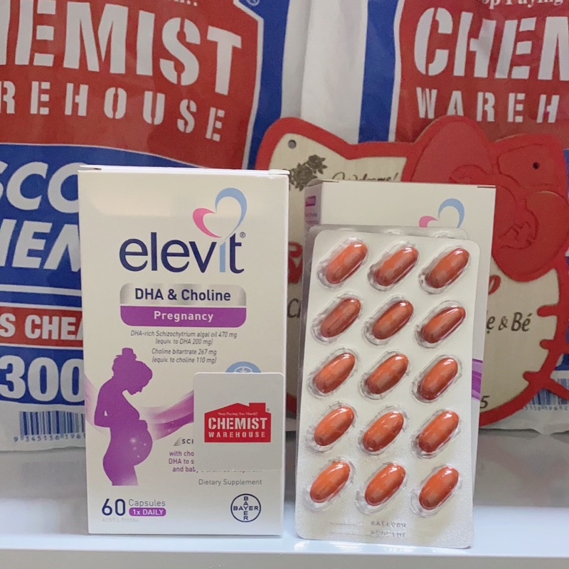 Elevit DHA + Choline Pregnancy 60 Capsules- Viên uống bổ sung DHA cho mẹ bầu 60 viên