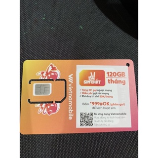 Sim Chất VietNamobile 120Gb 1 tháng +tk 40k