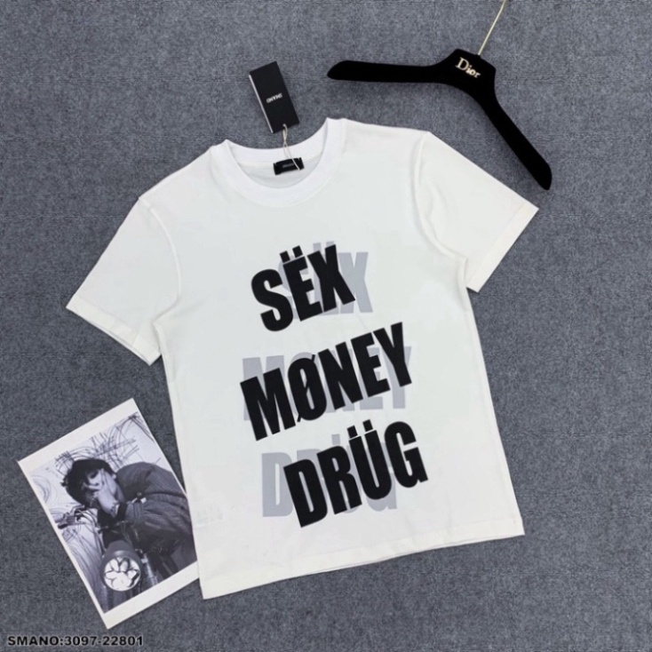 Áo Phông Nam Nữ Premium In Nổi Chữ Sex Money Drug - Chất Liệu Cotton Co Dãn 4 Chiều Cực Chất Unisex | BigBuy360 - bigbuy360.vn