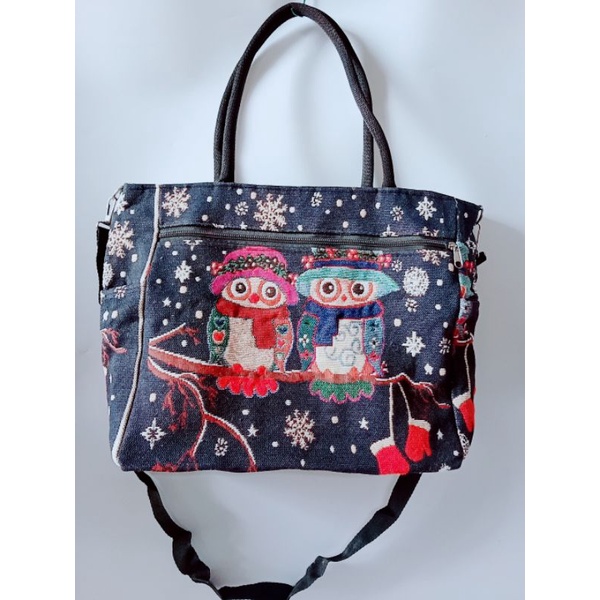 Túi đeo thổ cẩm 2 ngăn khoá, túi thổ cẩm 3 quai size to 30*45cm, Túi đựng laptop