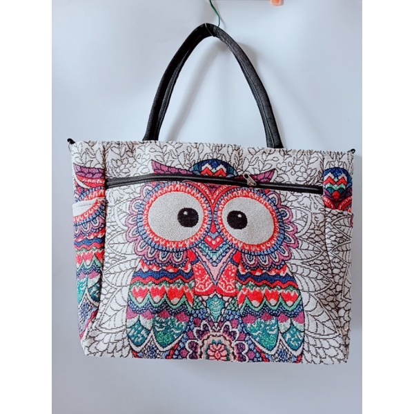 Túi đeo thổ cẩm 2 ngăn khoá, túi thổ cẩm 3 quai size to 30*45cm, Túi đựng laptop