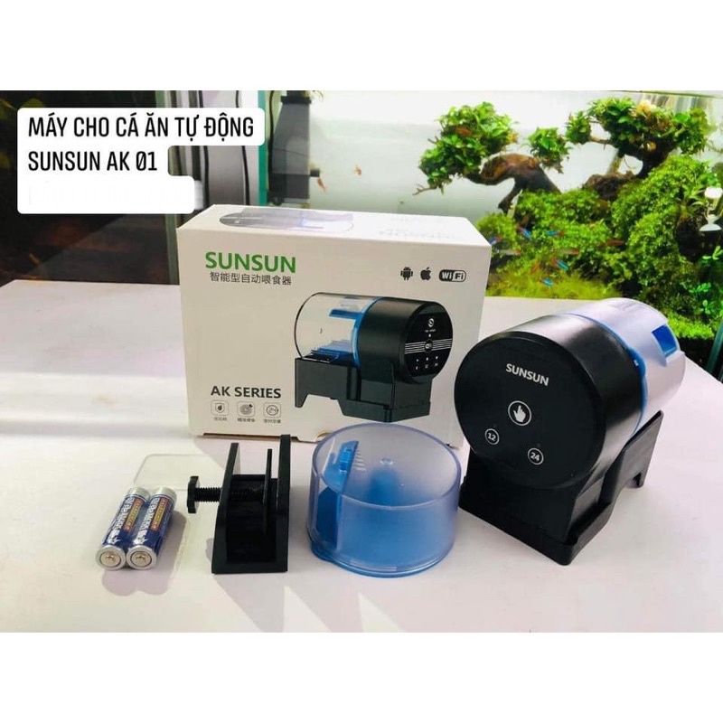 Máy Cho Cá Ăn Tự Động Của Hãng Sunsun AK-01S - Máy Sẵn Pin