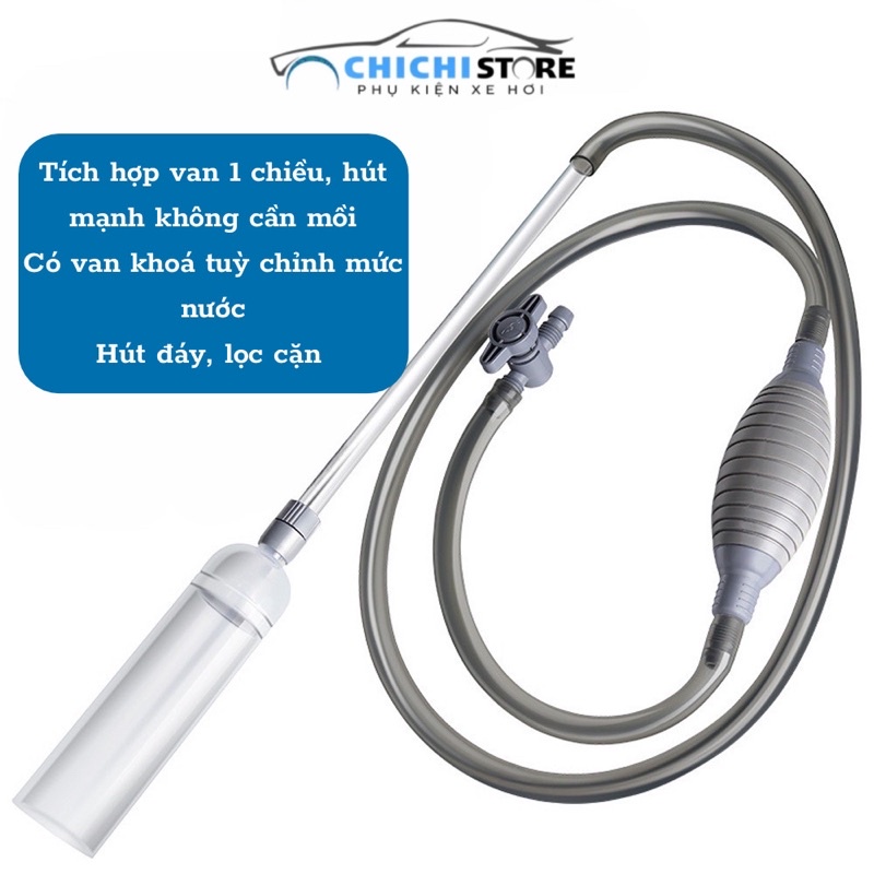 Dụng cụ bơm hút chất lỏng, hút cặn bể cá, rượu, xăng dầu bóp tay, nhựa PVC cao cấp nhiều kích cỡ