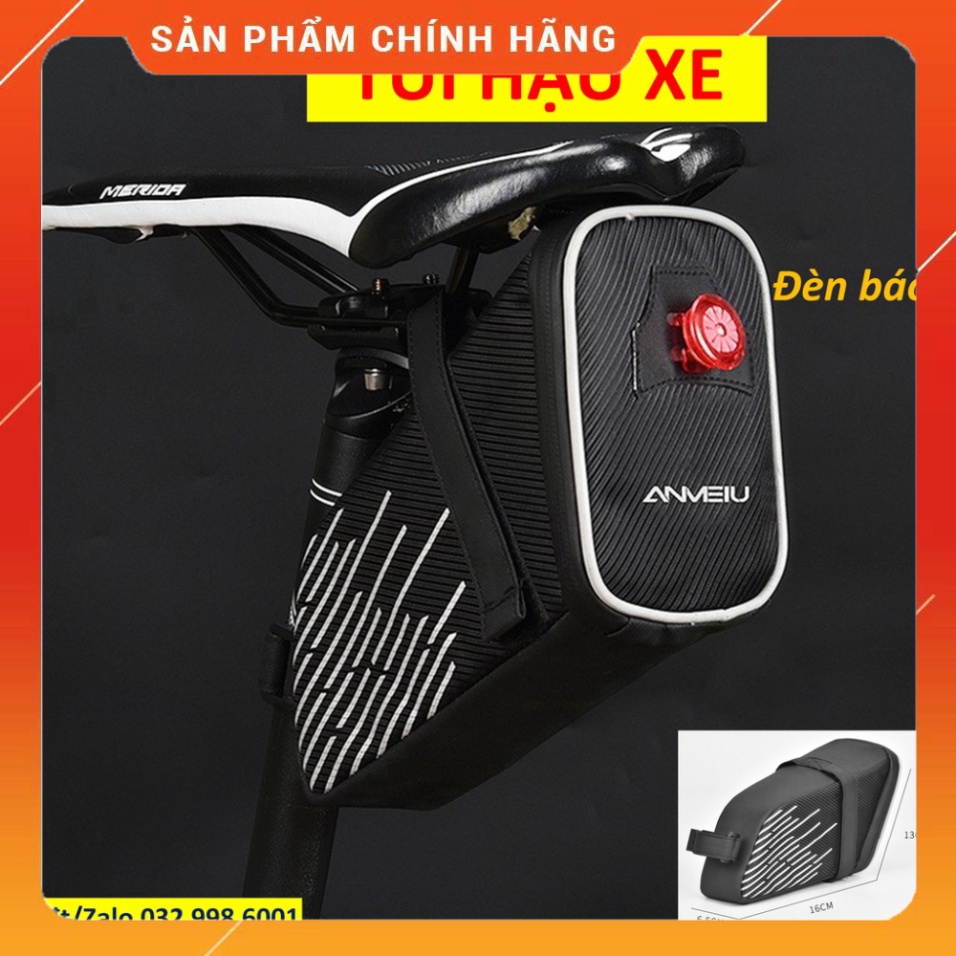 Túi gắn yên xe đạp điện có đèn đánh tiếng form cứng chống thấm xịn Anmeilu 8017 Túi hậu túi xách xe đạp điện nháy đèn MA