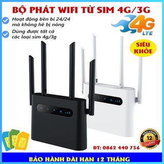 Cục phát wifi 4g, bộ phát wifi 4g 5g phát wifi từ sim mk1200 4 ăng ten, có 2 cổng lan ra
