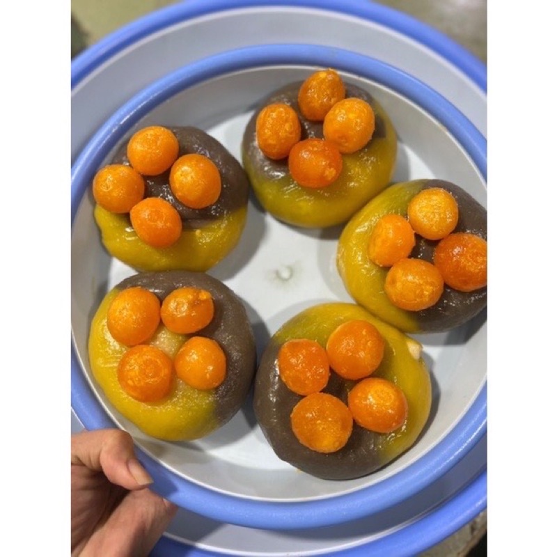 Bánh Pía Mặt Trăng Song vị 4 trứng muối 500gr béo thơm sầu riêng