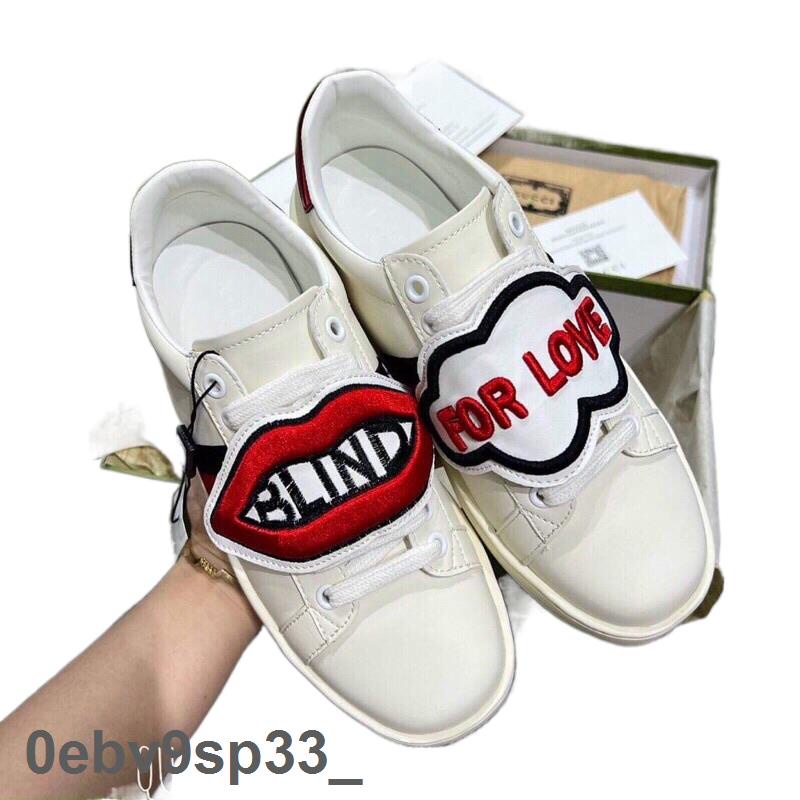 Hàng chính hãng Giày lười slipon nam nữ trắng . Giày gucci môi for love quảng châu kèm box xanh