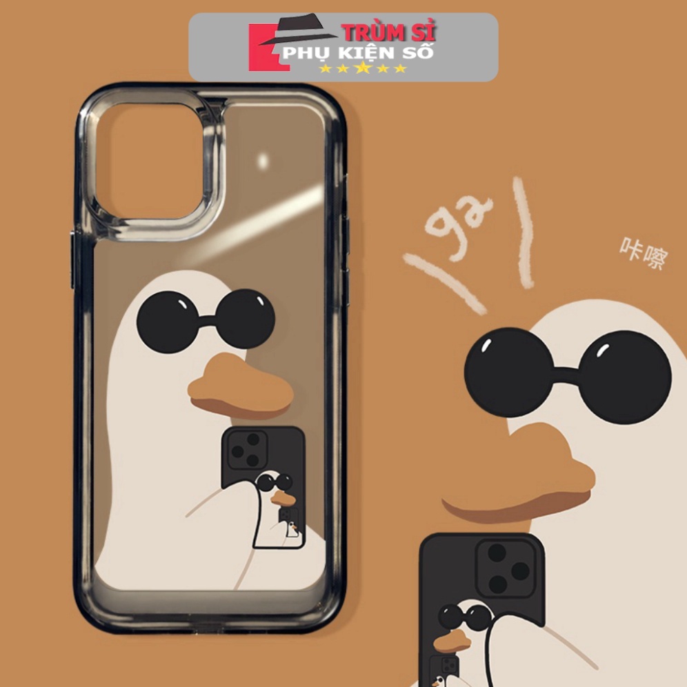 Ốp điện thoại kiểu chú vịt đeo kính lưng cứng chống sốc thích hợp IPhone 11 13 14 12 11 Pro Max X XR XS Max 8 7 Plus TSP