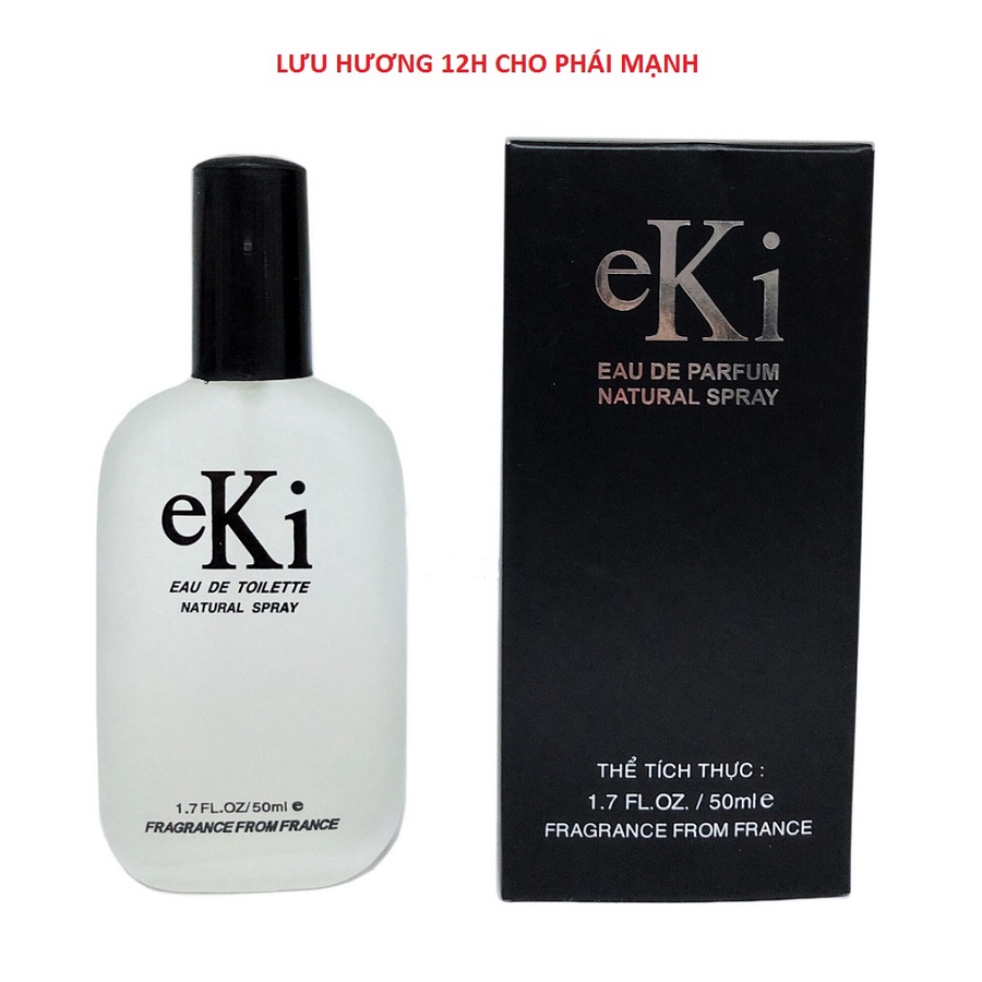 Kết hợp Nến thơm + Nước Hoa EKi Nam Cá Tính Mạnh Mẽ Mam Tính Lưu Hương Lâu Đến 12h  50ml chính hãng