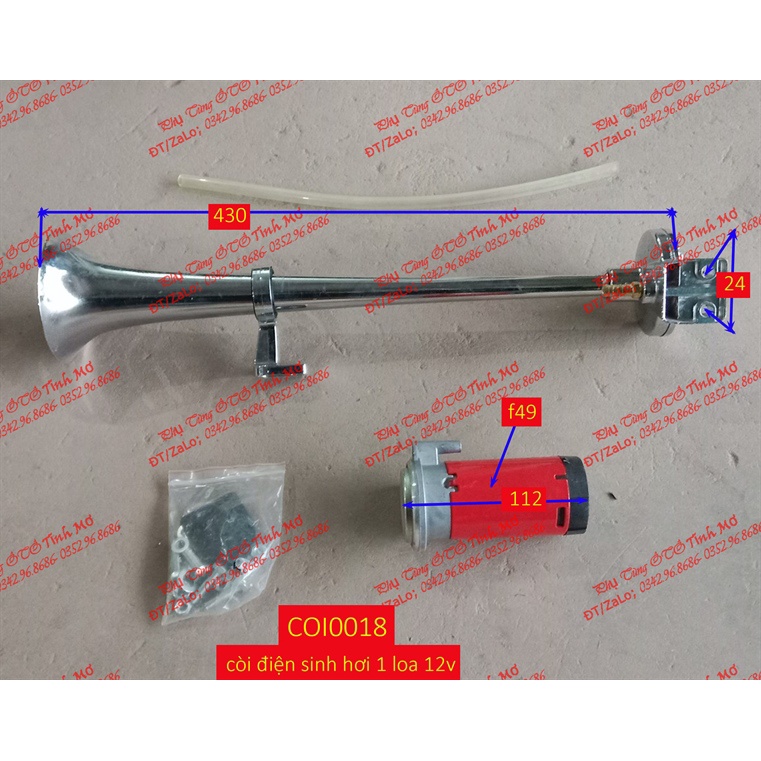 còi điện sinh hơi 1 loa 12v