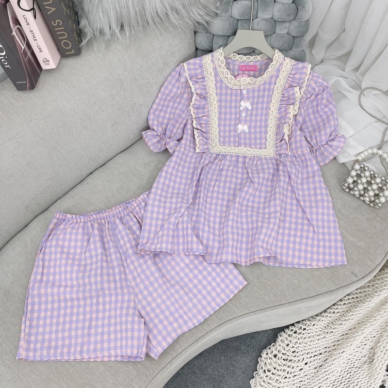 Rập giấy thiết kế, rập giất set bộ ngủ nữ cộc, bèo nhún chéo ngực tay phồng điệu, rập giấy A0 cắt sẵn