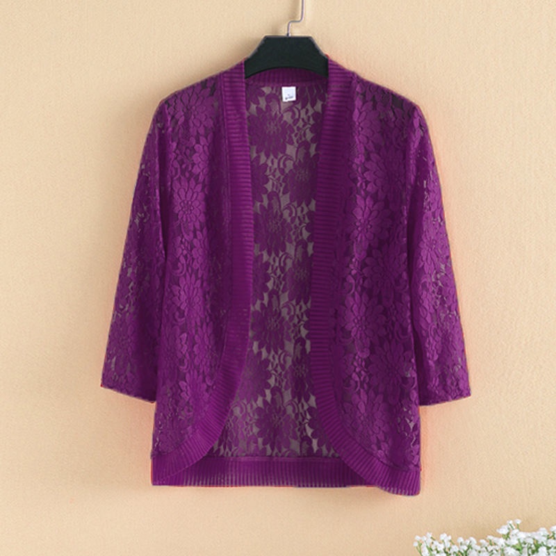 Áo Khoác Ren Mỏng Dáng Ngắn Kèm Áo Khoác Cardigan Thời Trang Hè Thu Cho Nữ