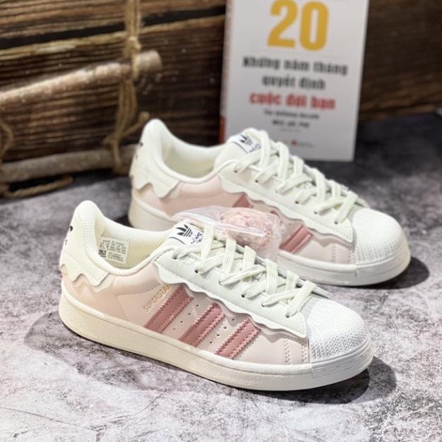 Giày superstar phiên bản đặc 2022 biêt ba màu kem hồng xanh full size nam nữ đầy đủ bill box túi hộp/chuyên giày cao ấp