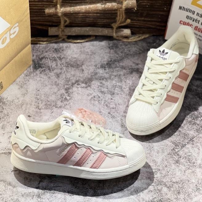 Giày superstar phiên bản đặc 2022 biêt ba màu kem hồng xanh full size nam nữ đầy đủ bill box túi hộp/chuyên giày cao ấp