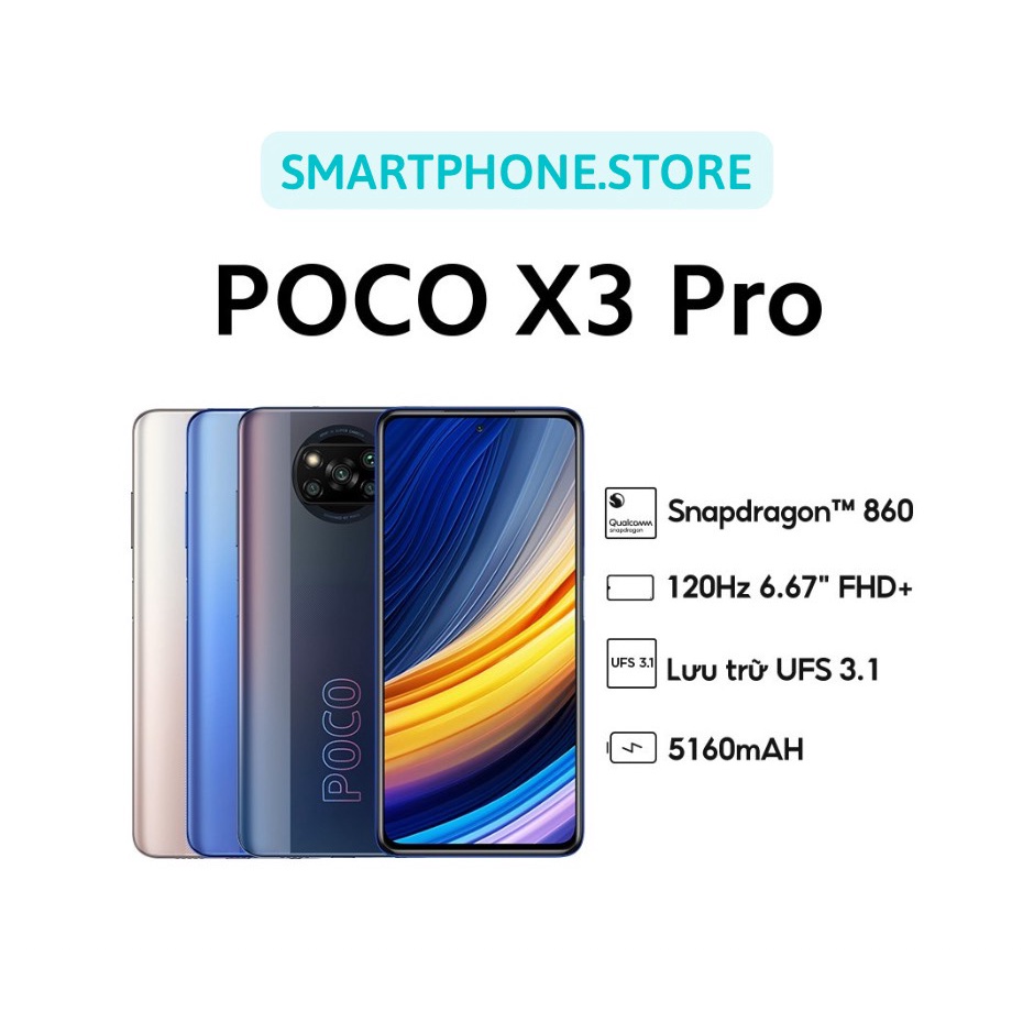 [SALE CỰC SỐC] Điện thoại Xiaomi Poco X3 pro (6GB/128GB) - Pin 5160 mAh màn hình đục lỗ nốt ruồi - nguyên seal fullbox