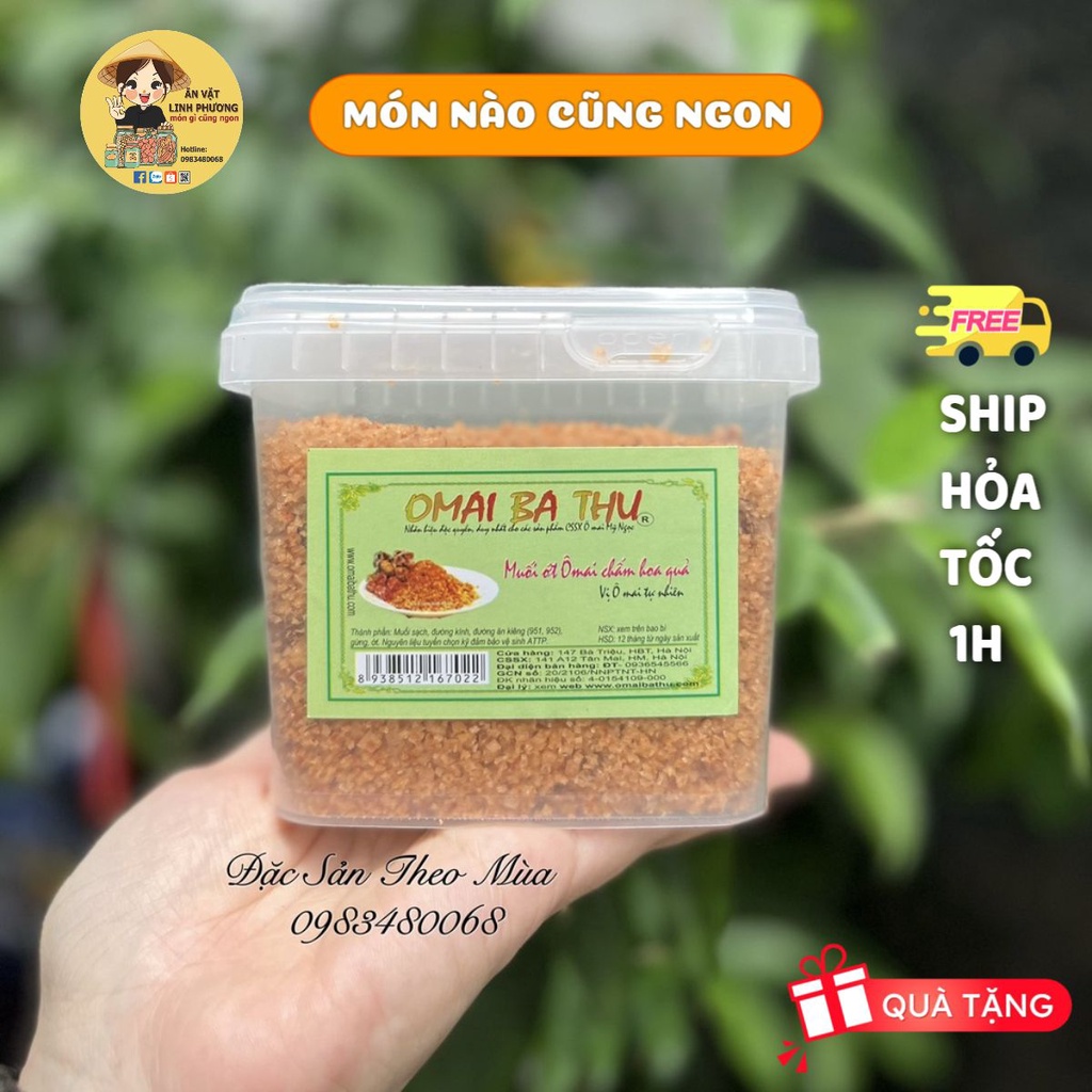 Muối Ô Mai BA THU chính hiệu Muối xí muội - Muối chấm trái cây chua siêu ngon - Hũ Nhựa Đẹp - Linh Phương Food - 500gr