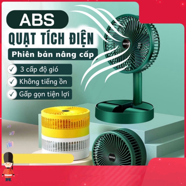 Quạt tích điện mini gấp gọn, quạt để bàn cấp độ gió cao cấp - VH