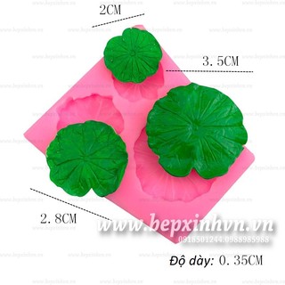 Khuôn silicon 4D 3 lá sen