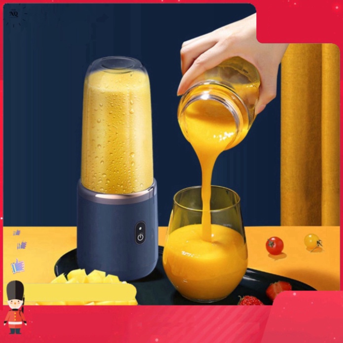 Máy xay sinh tố cầm tay Juicing Cup 300ML 6 lưỡi sử dụng Pin sạc cổng USB siêu tiện lợi [ Freeship ]