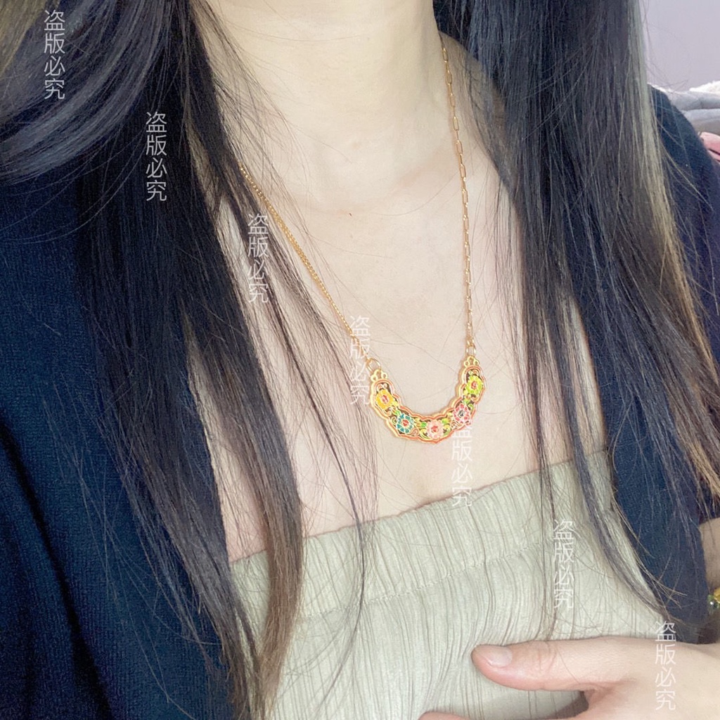 Hàng Mới Về Mới Vòng cổ Mặt Hình Hoa Mặt Cười Màu Xanh Da Trời Kiểu Thái Lan Dễ Thương