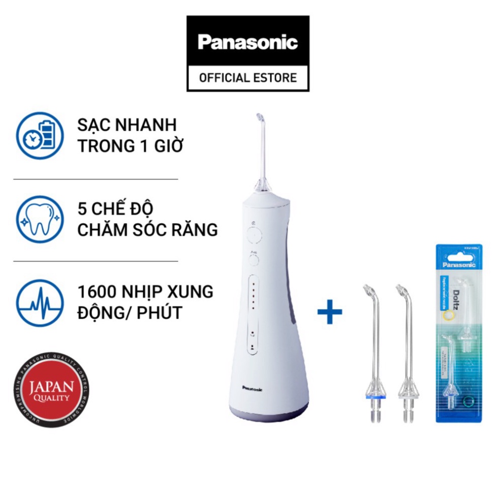 [ Combo Máy Tăm Nước Cầm Tay Panasonic Công Nghệ Siêu Âm EW1511+Đầu thay thế WEW0983X401 .