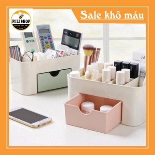 Khay mỹ phẩm nhiều ngăn, khay kệ nhựa đựng mỹ phẩm có ngăn kéo tiện lợi