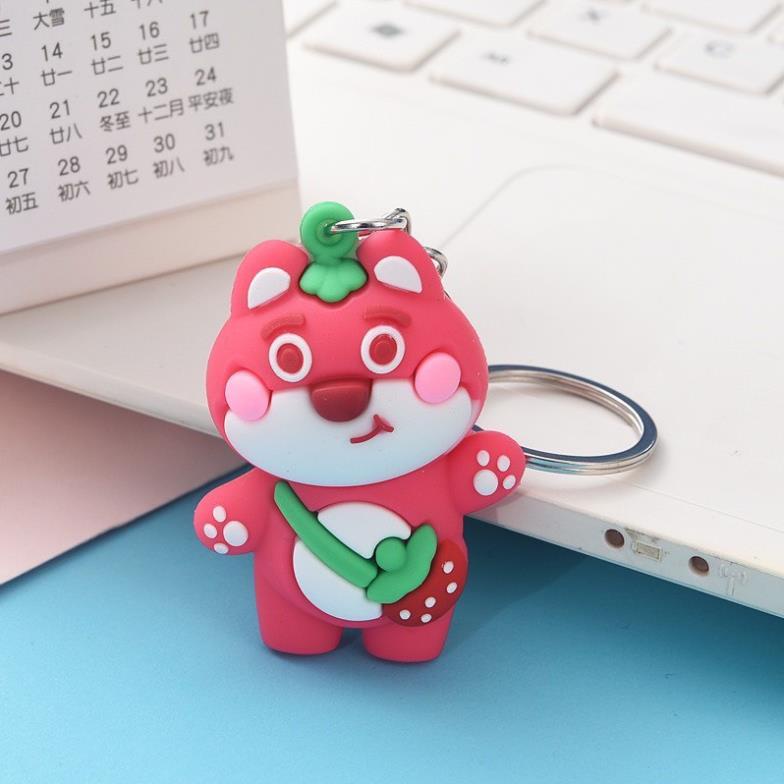 Móc Chìa Khóa, Móc Treo Họa Tiết Gấu Dâu Siêu Hot RE1