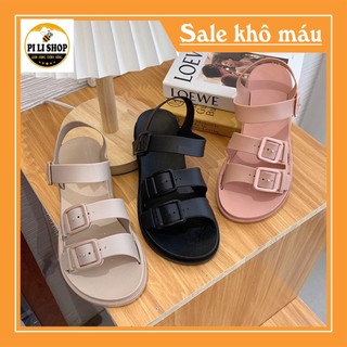 Giày sandal nữ quai ngang 3 khóa
