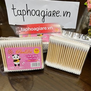 Sỉ lố = 12 gói Bông ngoái tai, tăm bông cao cấp trang điểm cán gỗ, đầu bông tự nhiên 100% hàng loại 1