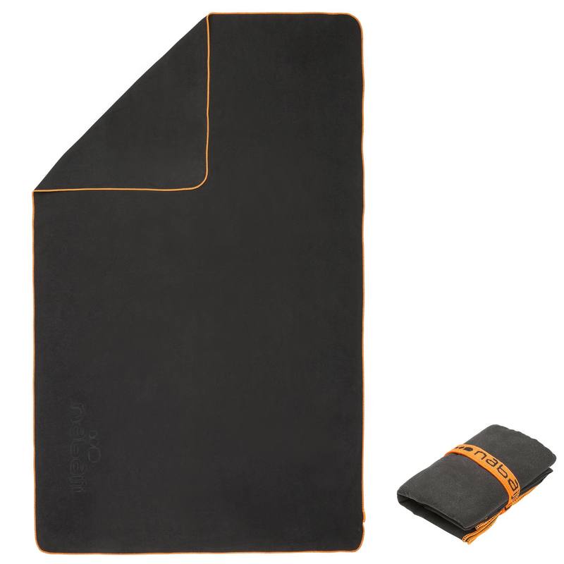Khăn tắm Microfibre thấm hút cỡ L 80 x 130 cm Xám đậm DECATHLON NABAIJI mã 8387956