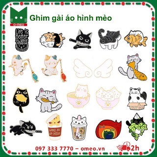 Ghim cài áo hình mèo để cài áo, ba lô, non...