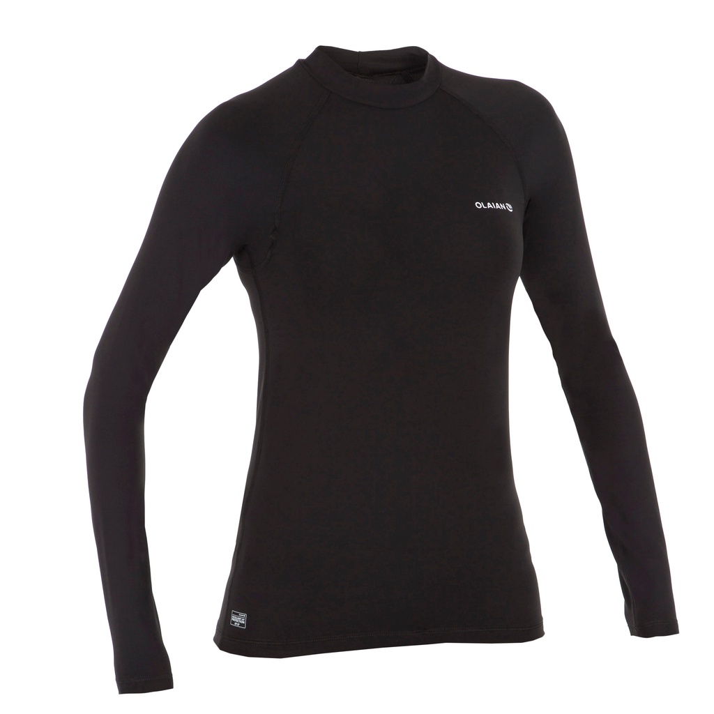 Áo thun lướt sóng dài tay chống tia cực tím cho nữ Đen DECATHLON OLAIAN mã 8485993