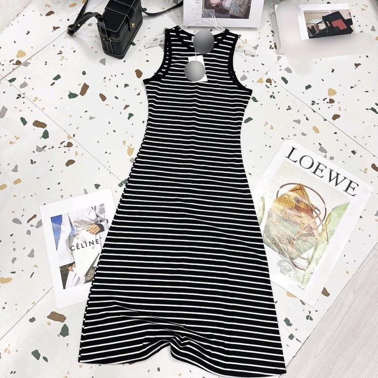 Váy cotton 3 lỗ kẻ ngang
