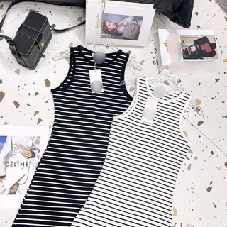 Váy cotton 3 lỗ kẻ ngang