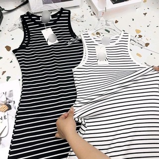 Váy cotton 3 lỗ kẻ ngang