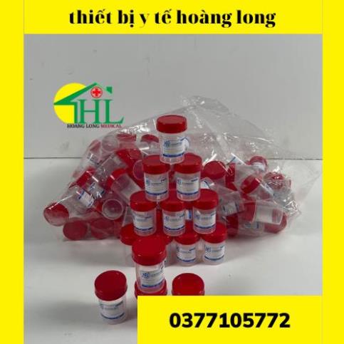 Lọ Đựng Mẫu Bệnh Phẩm Lưu Mẫu Có Nắp Màu Đỏ 50ML Lọ Đựng Phân Lọ Ly Đựng Nước Tiểu