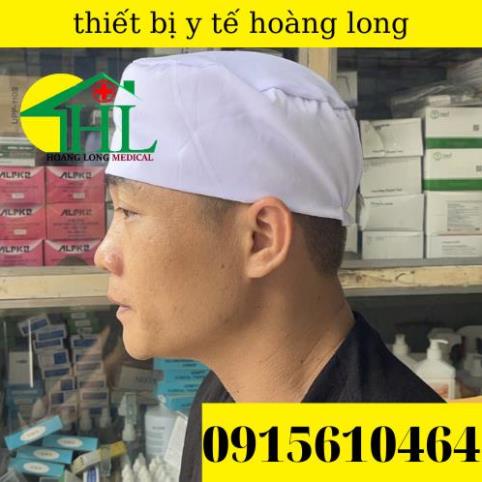 Mũ, nón vải chùm đầu có chum co giãn điều chỉnh thoải mái cho nhân viên y tế, y tá, điều dưỡng, dược sĩ, kĩ thuật viên