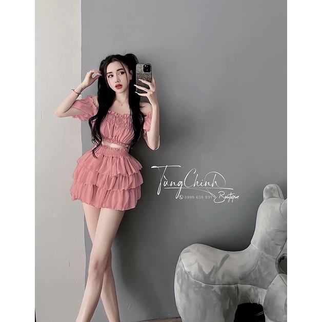 SET MOCKING VÁY TẦNG TAY PHỒNG