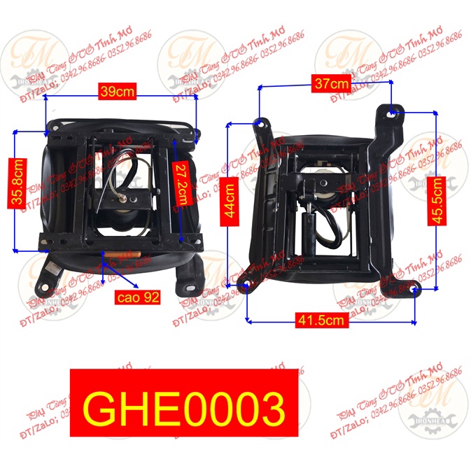 đế ghế hơi thấp